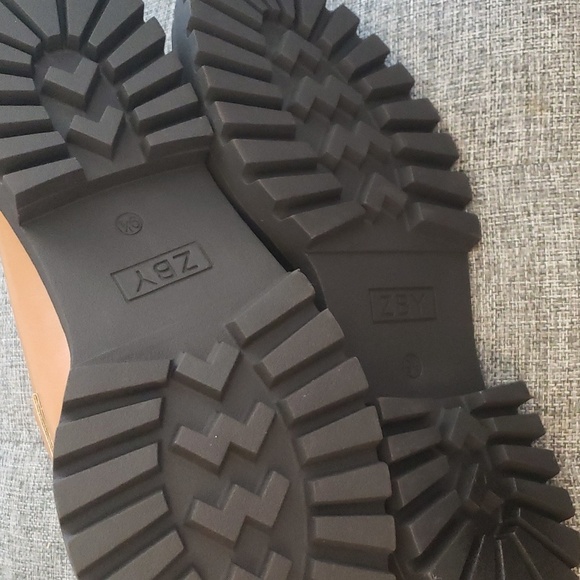 Viandso Platform Chain Round Toe Chunky Penny Loafers Tan Size 9.5 - Picture 6 of 8